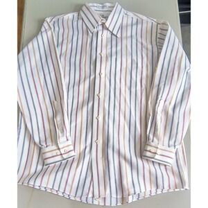 Men's Long Sleeve Vintage Sears Roebuck Striped Shirt Size 17- 32/33